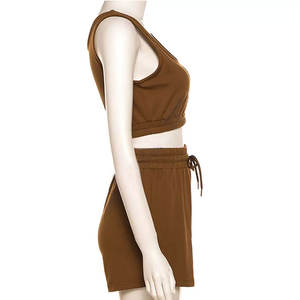 2022แฟชั่นใหม่ขายส่งที่มีคุณภาพที่ดีที่สุดสั้นชุดสตรีฤดูร้อนคู่ชุดสองชิ้นกางเกงขาสั้นชุดสำหรับผู้หญิง - Product Image 2