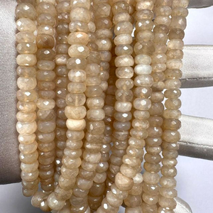 Calcédoine blanche Rondelle perles à facettes 4mm-10mm 100% brins de pierres précieuses naturelles de haute qualité 50 + ans d'expérience pour les bijoux - Product Image 1