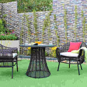 Elegante Juego de Comedor de Ratán Sintético para Exteriores, Patio y Jardín - Product Image 1