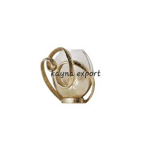 Fancy Decorative Aluminium Leaf Design Handmade Votive Candle Holder Gold Plated Christmas Home Decoration - Product Image 5
