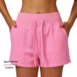 Shorts de sport décontractés d'automne-hiver, taille haute, cordon de serrage, shorts de course avec poches, coupe ample, décontractés, unis - Product Image 6