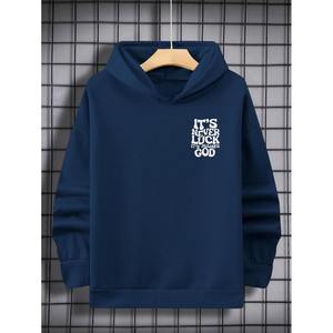 Hombres de manga larga ligero con capucha cordón carta impresión Casual sudaderas con capucha Tops pulóver - Product Image 1