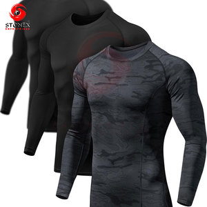 Custom Men's Compression Long Sleeve rash guard Moisture Wicking <b>Athletic</b> Gym Workout Running Base Layer Sportswear - Product Image 2