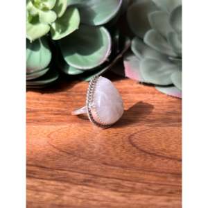 Reda Galvan <b>Moonstone</b> & Sterling Silver <b>Ring</b> Size 6 Trendy Bezel-Set Adjustable Jewelry for Kids - Product Image 3