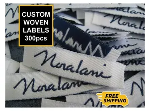 Etiqueta de embalaje tejida satinada con logotipo personalizado, Material de poliéster plegable para ropa, nueva etiqueta tejida para prendas con diseño de etiquetas personalizadas - Product Image 3