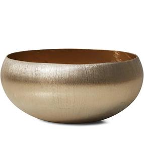 Cuenco decorativo de metal dorado hecho a mano, sin BPA y ecológico, resistente al calor, apto para lavavajillas para decoración de fiestas - Product Image 1