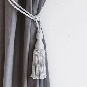 Luxurious Ivory Tie-Back With Tassels, Boho Style Curtain <b>Tieback</b> - Product Image 1