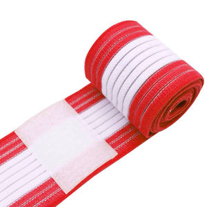 Bandes de genou en néoprène rayées rouge et blanc, robustes, protection professionnelle, sangles élastiques pour la musculation, l'entraînement en salle de sport - Product Image 4