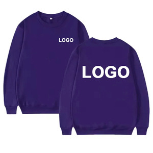 Sweats à capuche imprimés avec logo personnalisé de haute qualité motif solide brodé col rond hiver sweats doublés en polaire 100% coton - Product Image 2