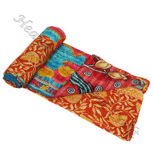 Vintage Style Cotton Kantha <strong>Patch</strong> Work Gudari GD001 Kantha Work Gudari Quilt Indian Reversible Hand Stitched Heavy <strong>Throw</strong> Old - Product Image 5