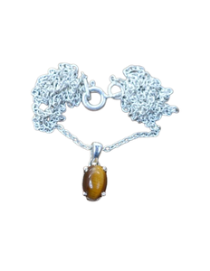 Colgante de plata estilo bohemio hecho a mano, joyería de plata de ley 925, piedra preciosa de ojo de tigre, colgante de tendencia, joyería para regalo de mujer - Product Image 1