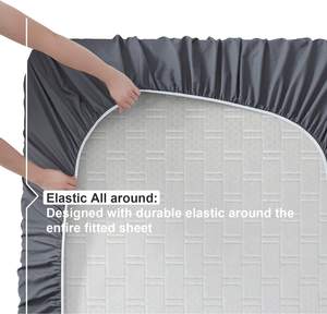 Juego de sábanas de cama refrescantes transpirables ultrasuaves de 4 piezas con bolsillos profundos y sin arrugas, juego de sábanas King de lujo Extra suave para Hotel - Product Image 5