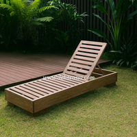 Chaise longue d'extérieur en teck de haute qualité, écologique, avec dossier inclinable réglable, pour villa, piscine, jardin et hôtel
