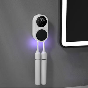 <strong>UV</strong> Digital Screen Wall-Mounted Double No-Punch Toothbrush <strong>Steriliser</strong> with Ultraviolet Light Sanitizing Device - Product Image 2