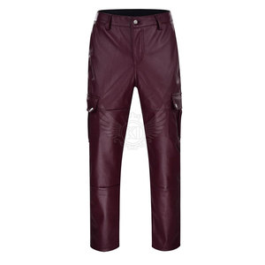 <b>High</b> Quality Lightweight Straight Casual Breathable Motorbike Leather Pants Solid Color Streetwear <b>Top</b> Selling KIWIZ <b>Men's</b> - Product Image 2