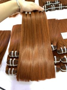 Extensiones de cabello de donante humano de trama naranja liso listo para enviar desde Vietnam proveedor de cabello crudo vietnamita - Product Image 4