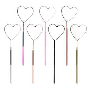 Poignée en acier inoxydable plaqué or simple face carré poche à main loupe outil de vérification extension de cils miroir maquillage - Product Image 6