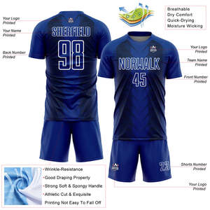 Conjunto de camisetas de fútbol de alto rendimiento con tejido ligero y transpirable para academias, proveedor de uniformes de fútbol al por mayor - Product Image 5