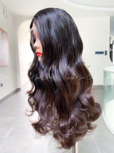 Perruques à texture ondulée de plusieurs donneurs, cheveux humains vierges vietnamiens d'un seul donneur, perruque couleur ombrée unique, sans nœuds, sans perte de cheveux - Product Image 5