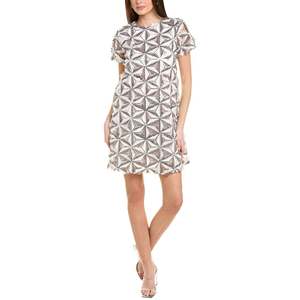 Abito da donna Gracia bianco taglia M, modello dritto con motivo geometrico glitterato - Product Image 1