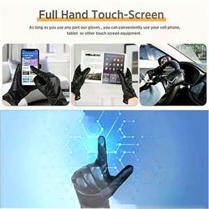 Doublure en laine extérieur hiver gants en cuir de mouton en peau de mouton épaissie conduite mitaines en cuir véritable gants avec Logo personnalisé - Product Image 2