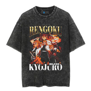 T-shirt de fitness uni pour homme, col rond, 90% coton/10% polyester, qualité supérieure, délavé à l'acide, coupe oversize, respirant - Product Image 6