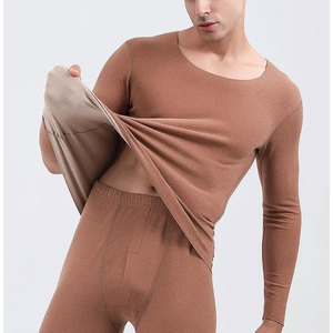 Customize Wholesale <b>Men</b> Winter Cotton/Bamboo Fiber Standard Long John <b>Thermal</b> Breathable Quick Dry Eco-Friendly Underwear Set - Product Image 2