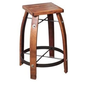 Décoration de meubles de maison Tabouret de bar de luxe en métal à finition antique noir de designer avec dessus en bois - Product Image 3
