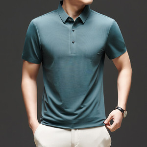 OEM logotipo personalizado bordado impreso diseño Nylon-nailon drapeado sin costuras hielo seda Polo hombres verano solapa polos - Product Image 5