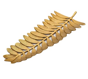 Plato de aluminio moderno hecho a mano con forma de hoja grande niquelado pulido para cocina mesa de comedor bandeja para servir comida - Product Image 1