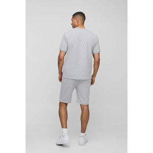 Cross-Border Summer Casual Outfit <b>Set</b> For <b>Men</b> <b>Short</b> Sleeve <b>T</b>-<b>Shirt</b> <b>Shorts</b> Printed Pattern Terry Fabric Wholesale Sports Clothing - Product Image 2