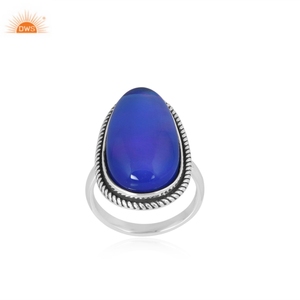 Meilleure vente Bague Natura Aurora opale bleue plaquée or 18 carats en argent sterling Collection de bagues antiques Fabricant de bijoux - Product Image 1