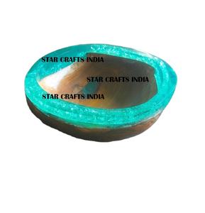 Bol à salade en résine époxy et bois de haute qualité bol en bois de mangue bol de vaisselle de service de salade en bois - Product Image 1