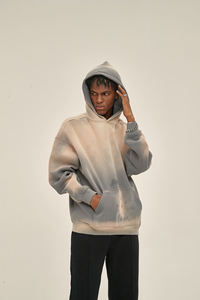 Sweat-shirts pour hommes grande taille, style vintage délavé à l'acide, imprimés sur mesure, 400 GSM, fermeture éclair, surdimensionnés - Product Image 4