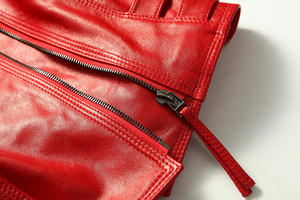 Chaqueta de Cuero Genuino para Mujer, Cuello Alto, Transpirable, de Alta Calidad, con Relleno de Algodón, Tallas y Colores Personalizables, Venta al Por Mayor - Product Image 4