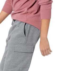 Men's Gray Cotton Cargo Sweatpants Elastic Waist Drawstring Multiple Pockets Casual Joggers Autumn Wear - Product Image 3