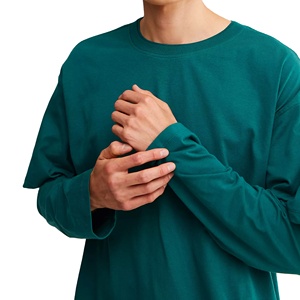 เสื้อยืดแขนยาวผ้าคอตตอน 100% แบบเรียบ ปรับแต่งได้ สองชั้น หนานุ่ม ระบายอากาศดี มีหลายสี - Product Image 6