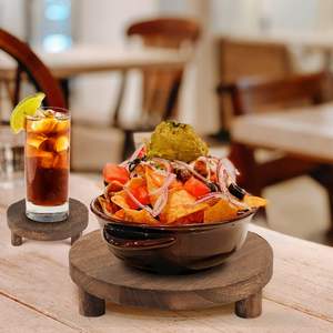 แท่นวางโชว์ไม้<span class=keywords><strong>3</strong></span>ชิ้นสำหรับจัดแสดงแบบกลมแท่นวางไม้แบบไรเซอร์สำหรับตกแต่งบ้านและออแกไนเซอร์สีน้ำตาลแบบชนบท - Product Image 4