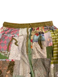 Ensemble deux pièces pour la saison estivale Pantalon sarouel en patchwork pour hommes Taille élastique délavée Streetwear Poches Festival Wear-Vente en gros - Product Image 3