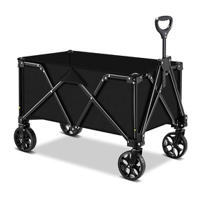 THCW10234 <b>Large</b> Capacity All-Terrain Folding Wagon Cart Collapsible Black Outdoor Beach Garden <b>Shopping</b> Fishing OEM Customizable - Product Image 1