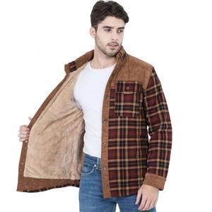 Veste chemise en cuir à carreaux rétro pour homme, coupe-vent décontracté à manches longues pour l'hiver et l'automne, col à revers, style moto, grande taille - Product Image 2