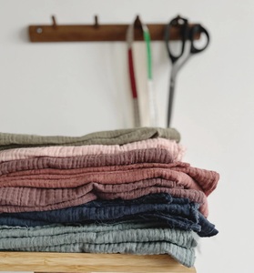 Tissu en coton mousseline biologique en gros, 40''/101cm de largeur supplémentaire, double gaze de coton tissée, teinture personnalisée, rideaux, housses, robes - Product Image 4