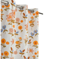 Rideaux occultants modernes de luxe personnalisés, ignifuges, écologiques, en coton, à motif floral, avec œillets |   Qualité supérieure