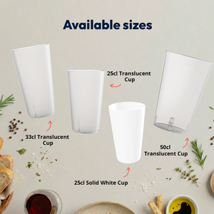 Vasos de Plástico Esmerilados al por Mayor |   Vasos Reutilizables de 25cl, 33cl y 50cl |   Vajilla sin Imprimir al por Mayor para Eventos - Product Image 5