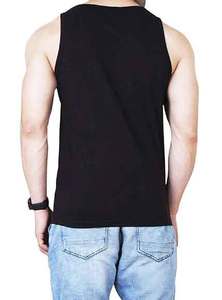 Vente en gros de maillots de corps personnalisés de musculation en coton noir sans couture pour hommes, gilets pour débardeurs de gym avec string pour hommes - Product Image 2