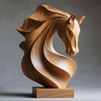 Sculpture de table en bois moderne de luxe, artisanale haut de gamme, centre de table artistique pour la décoration intérieure, personnalisable pour salle à manger