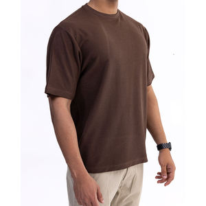 Camiseta con serigrafía personalizada Heavyweight 230gsm 100% algodón liso Dtg Print Heavyweight camiseta para hombre de gran tamaño de alta calidad - Product Image 2