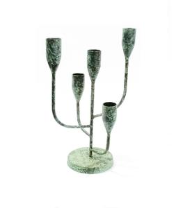 Primitive Iron Candelabra In Patina Finished Luxury Modern Simple <b>Cheap</b> <b>Candle</b> Holder with Ultimate Unique Design For Home - Product Image 1