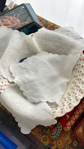 Couverture de réchauffeur de chignon de serviette monogrammée brodée par doublure de panier à pain en lin personnalisé Ajoutez votre touche personnelle! - Product Image 3