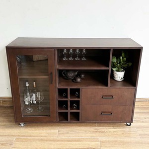 KTB68127 Natural Wood Display Cabinet Solid Oak Mahogany Plywood Antique Modern Design Style for Home Furniture-<b>Sideboard</b> - Product Image 4